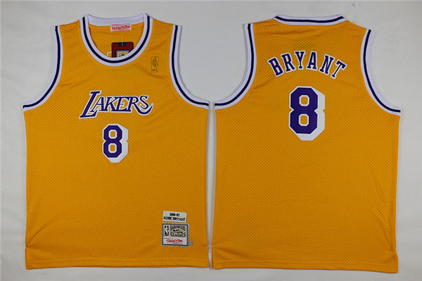 Kobe Bryant 8, L.A. Lakers [Amarilla] -NIÑOS - Haga click en la imagen para cerrar